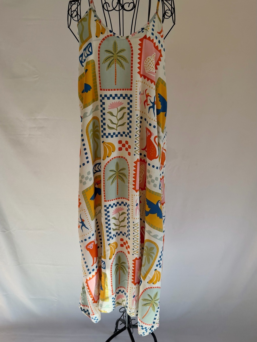 Nordstrom Multicolor Tropical Tile Print Maxi Dress